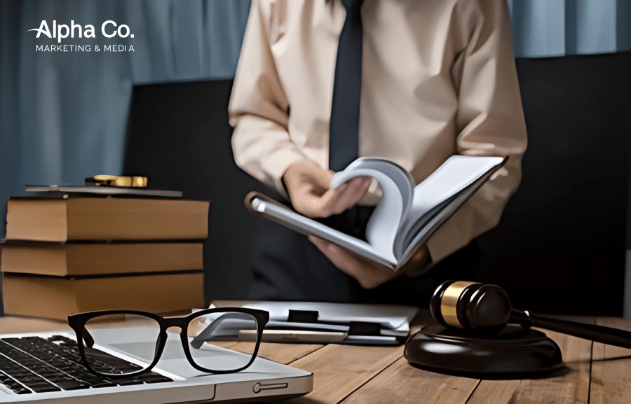 Alpha Co - SEO for lawyers - a lawyer at his desk